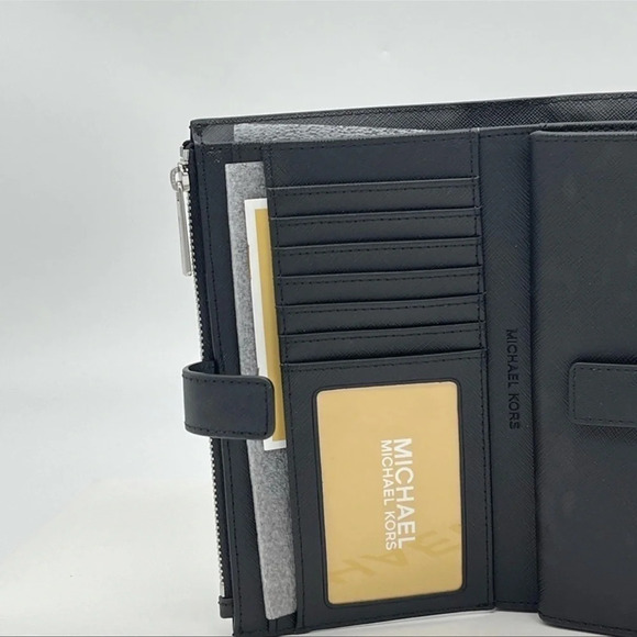 Michael Kors Large Double Zip Wallet Wristlet Black - Picture 7 of 11